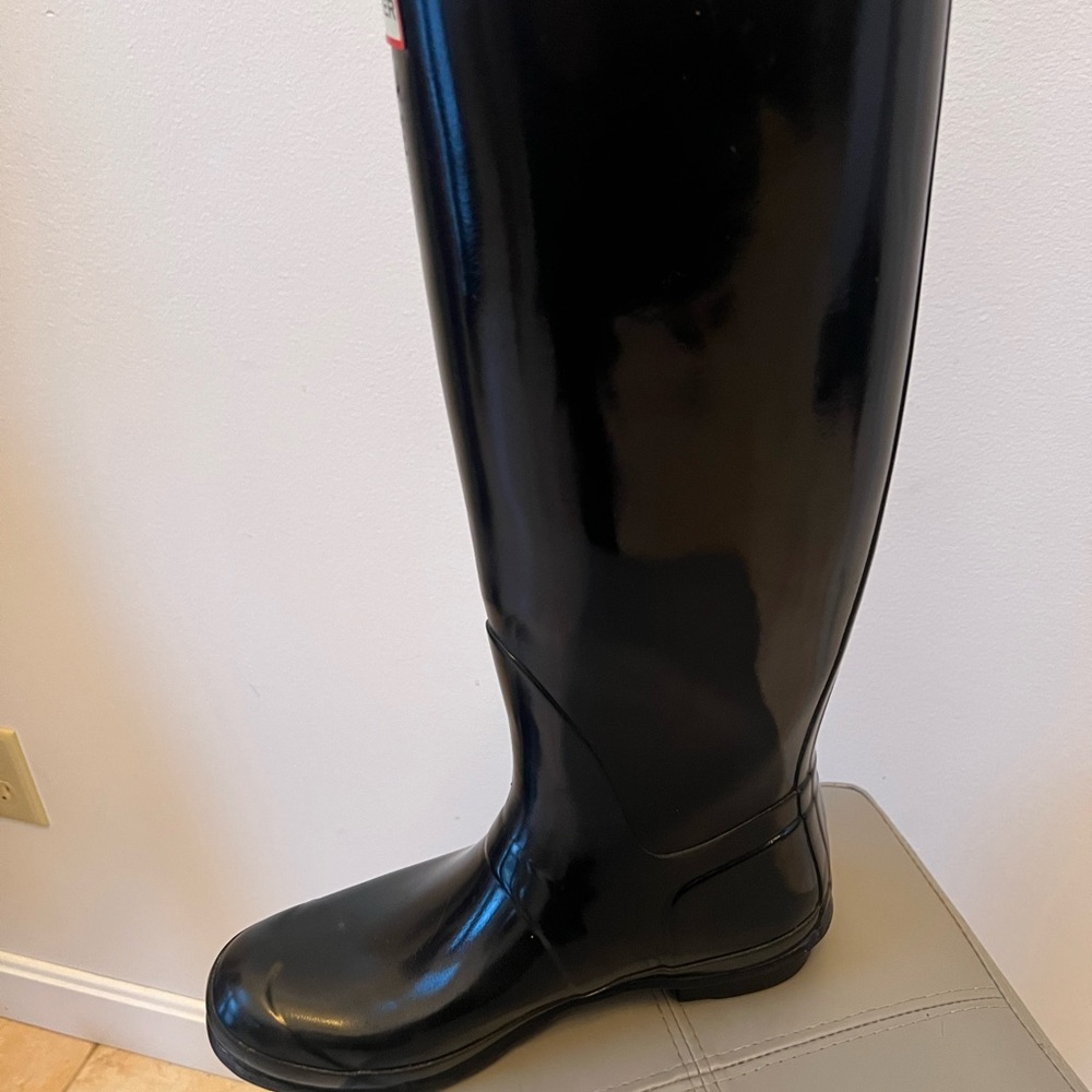 Hunter Glossy Black Tall Boots - Picture 4 of 7